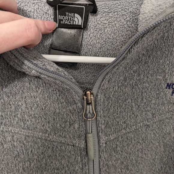 The North Face Crescent Sunset Full Zip Sweatshirt in Grey w/ Navy Logo Size S - Picture 3 of 6